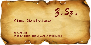 Zima Szalviusz névjegykártya